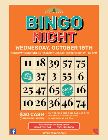 Bingo Night 10 15 25