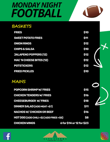 MNF Menu 2025