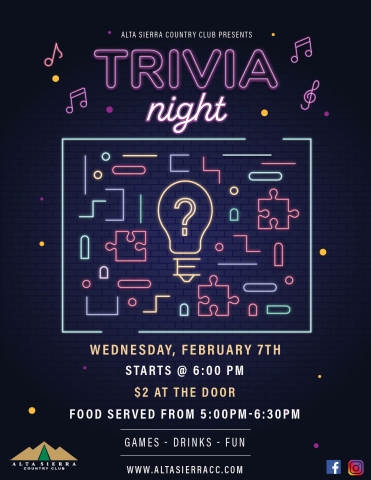 Trivia Night 2 7 24