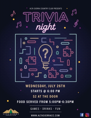 Trivia Night 7 26