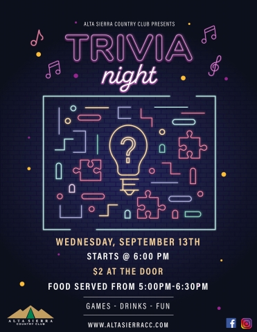 Trivia Night 9 13